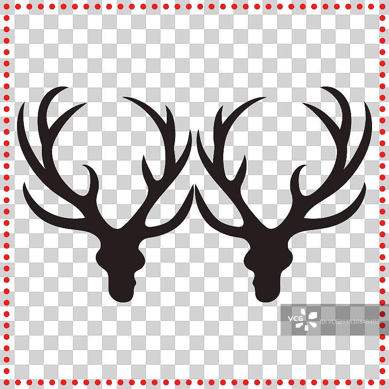 粗犷的鹿角图形，适合小屋装饰图片素材