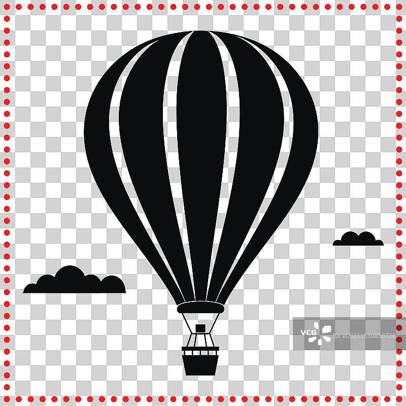 热气球的标志性轮廓，飞向高空图片素材