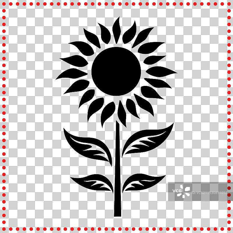 阳光交响曲向日葵剪影，充满明亮感图片素材