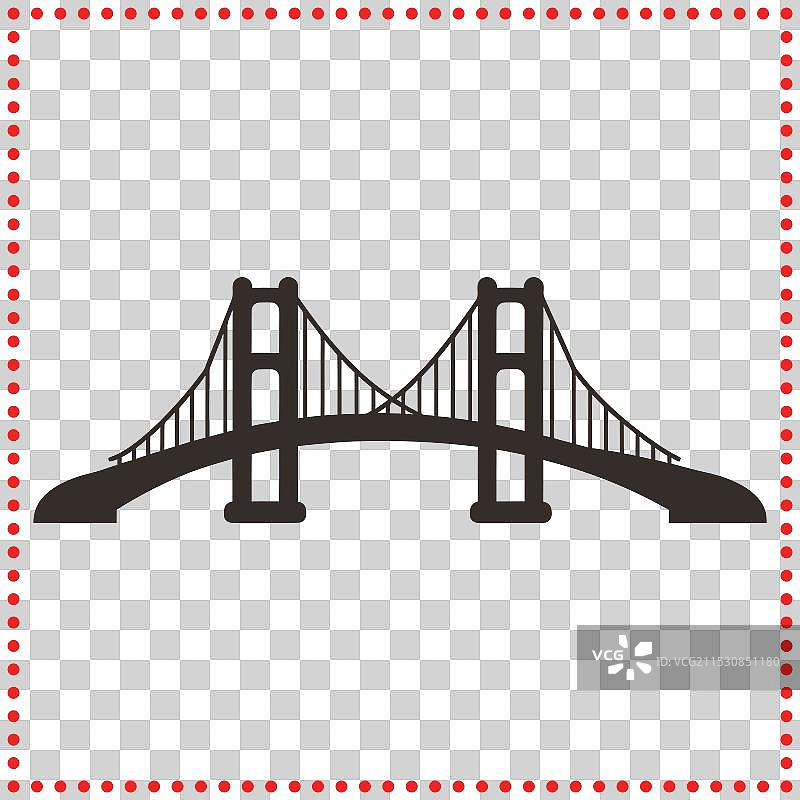 连接桥的剪影艺术图片素材