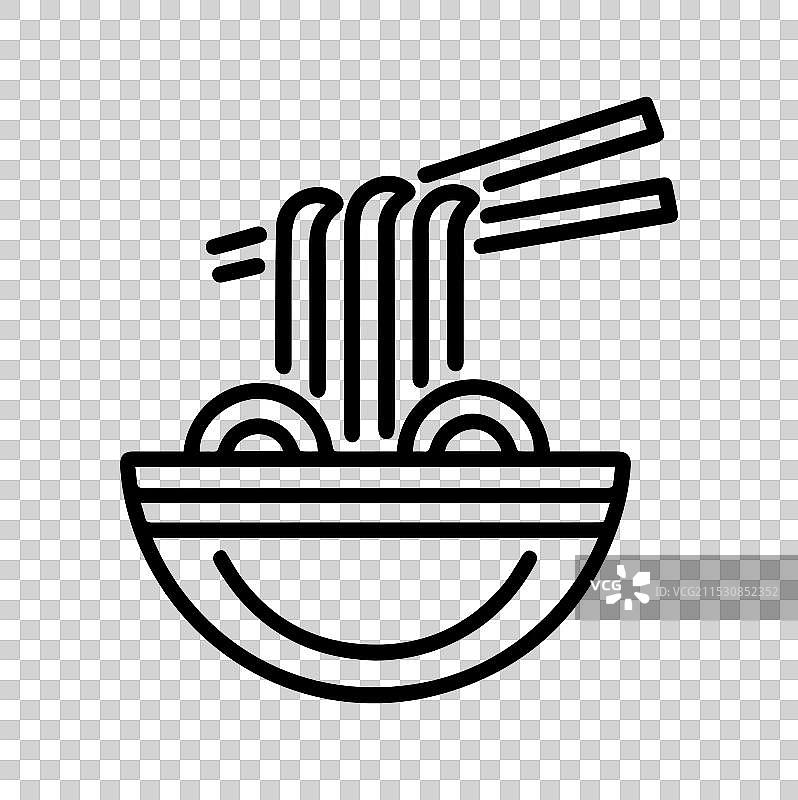 面条碗线条艺术剪影图片素材