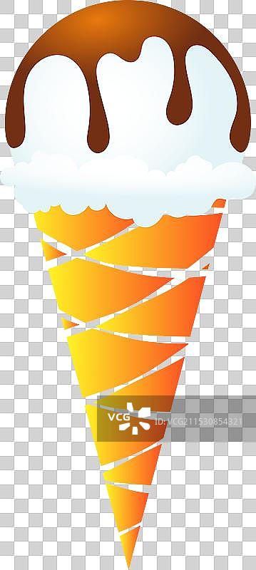 巧克力冰淇淋球放在华夫杯中图片素材