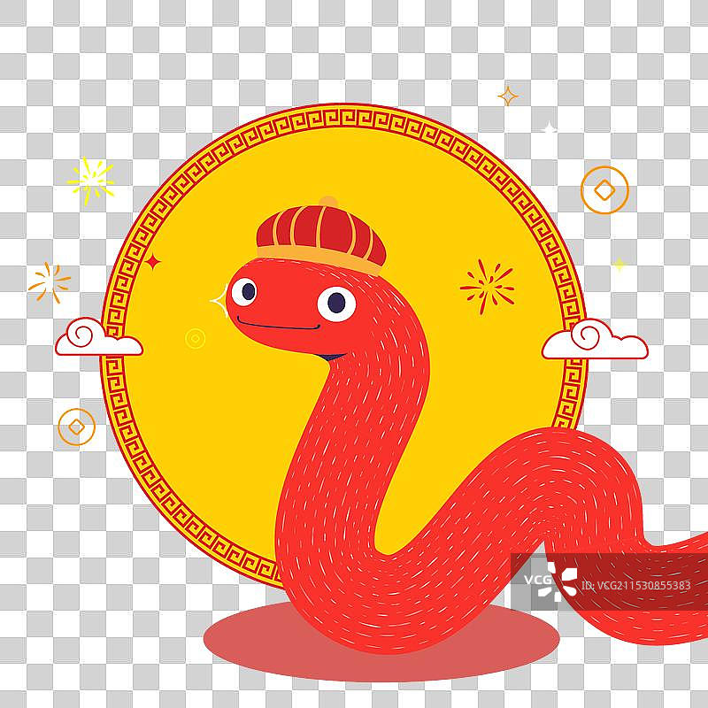 2025新年蛇卡通形象免扣元素图片素材