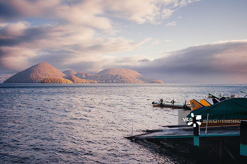 洞爷湖日出图片素材