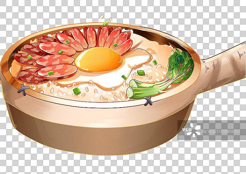 煲仔饭腊味饭插画图片素材