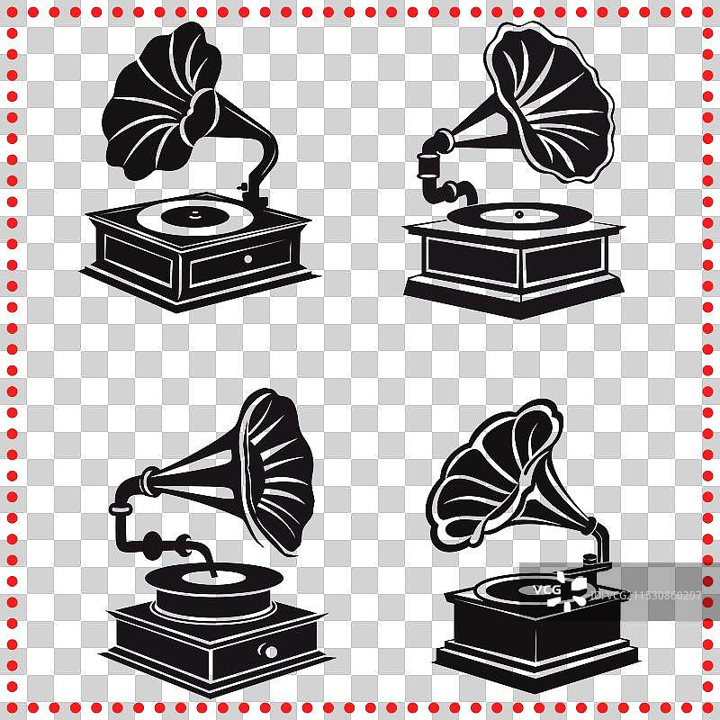 复古黑胶唱片与留声机的持久魅力图片素材