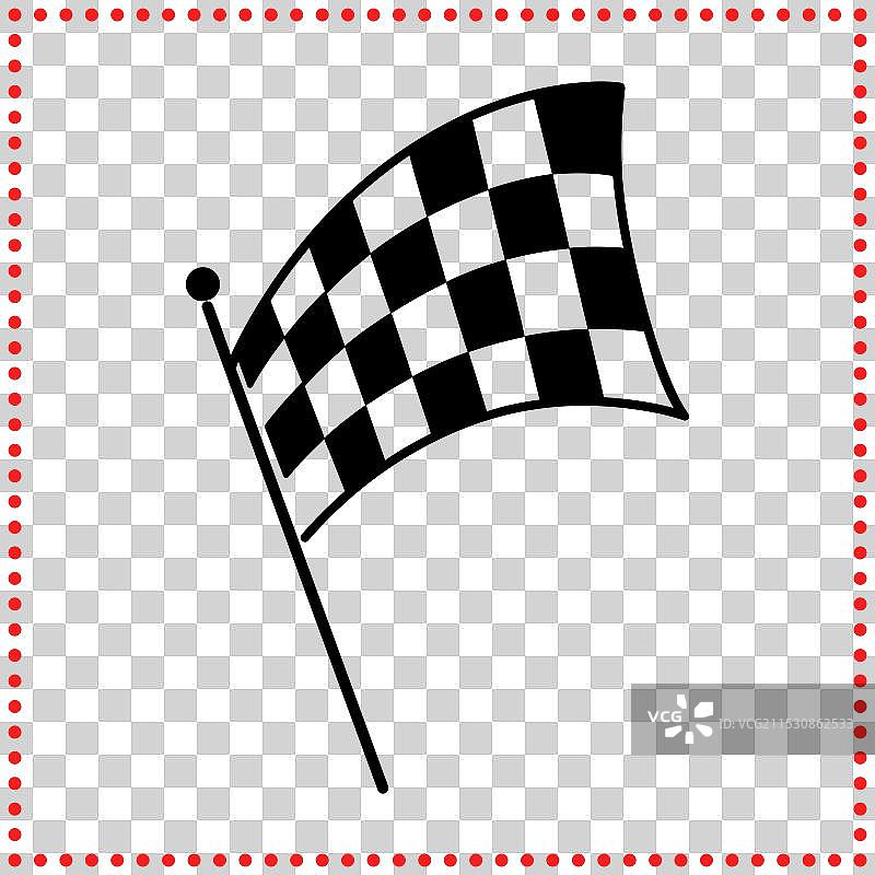 适合赛车运动的大胆赛车旗帜轮廓图片素材