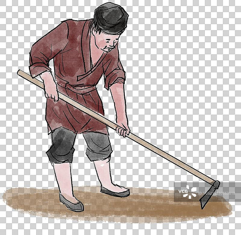 中国风新中式古风古典传统文化古装古人古代古时候历史文化传统国学经典农民农田干农活劳动资讯插画图片素材