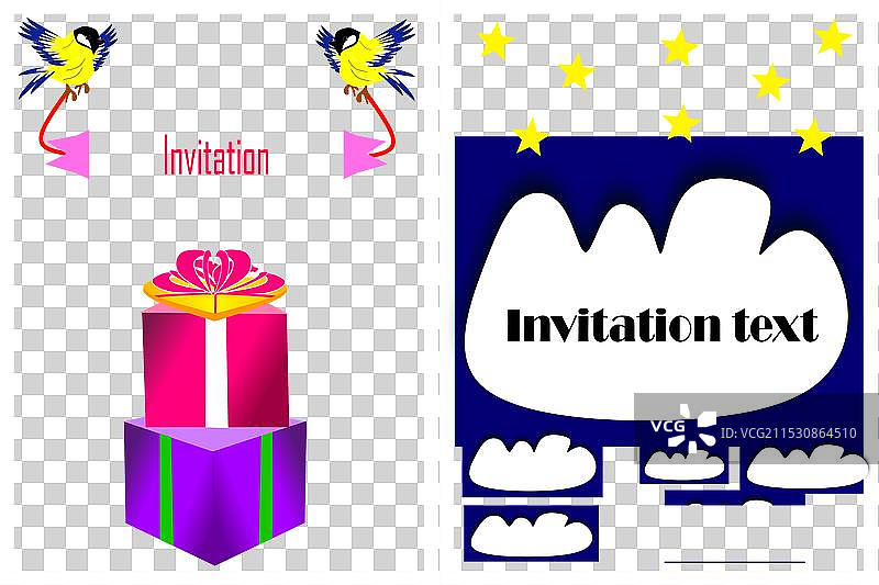 生日快乐邀请函模板图片素材