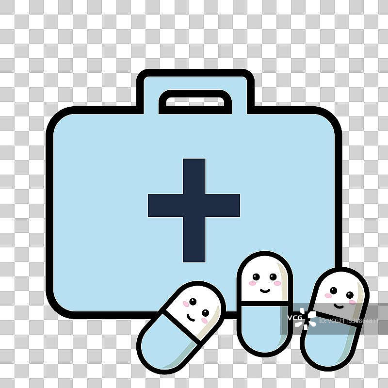 微笑的急救箱医疗概念图片素材