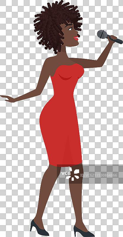 优雅的非洲女性在唱卡拉OK图片素材