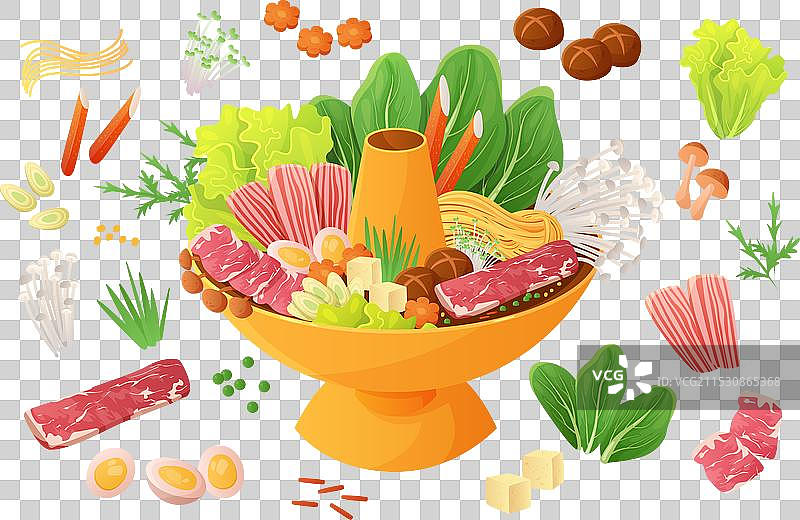 火锅套餐，满满的肉类图片素材