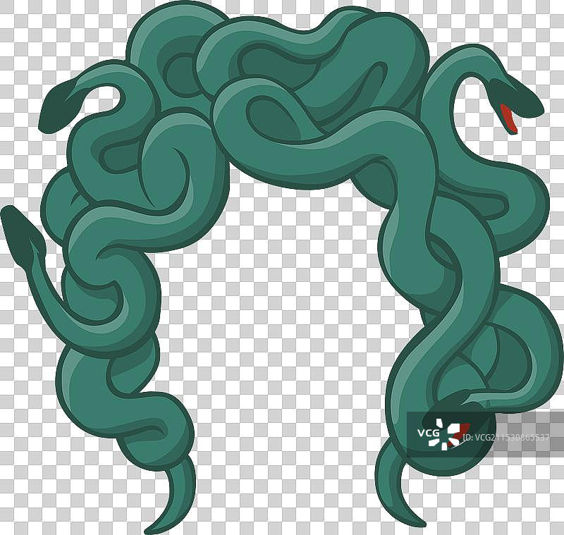 来自蛇发女妖的假发模板图片素材