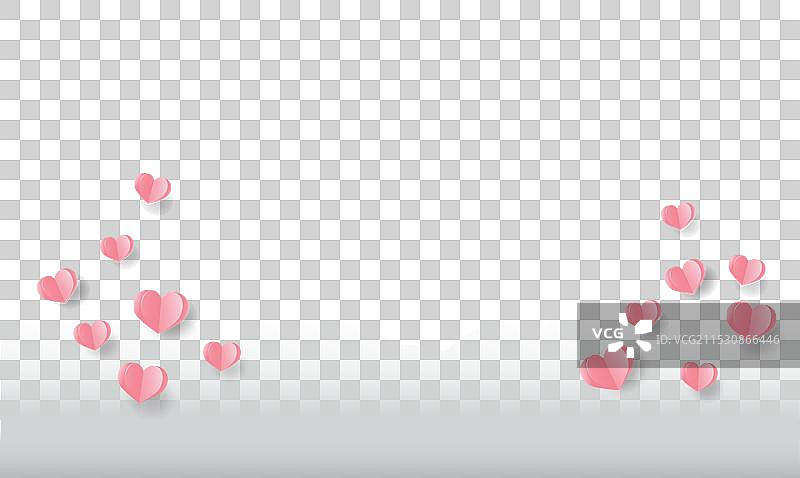 情人节的心形图案和天空中的云彩图片素材