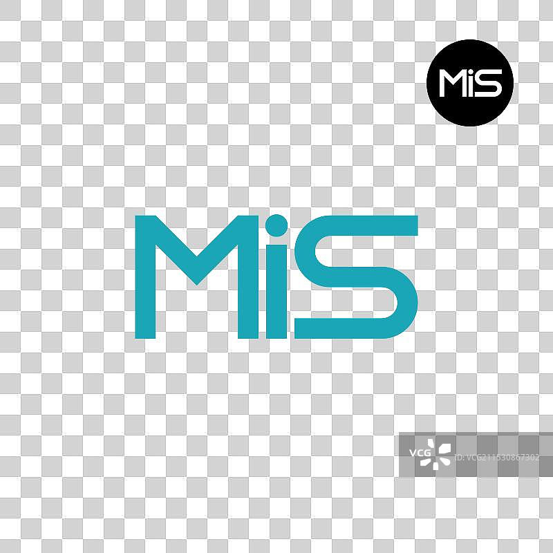 MIS字母单徽标设计图片素材