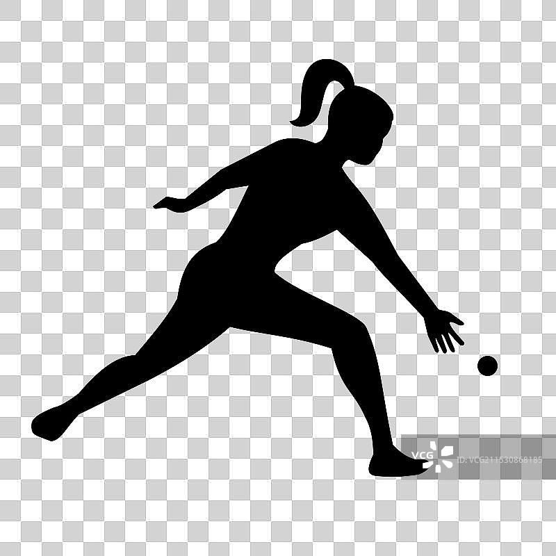 女性美国手球或墙球运动员图片素材