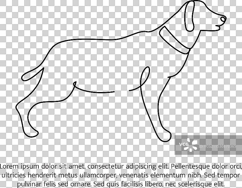 简单的狗线条设计动物轮廓图片素材