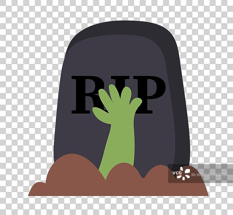 万圣节的墓碑与僵尸手图片素材