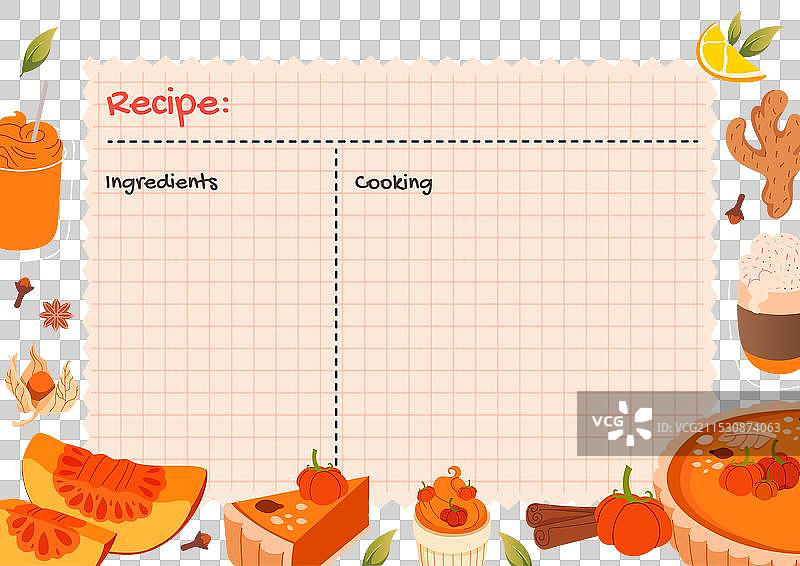 带有装饰框的烹饪背景图片素材