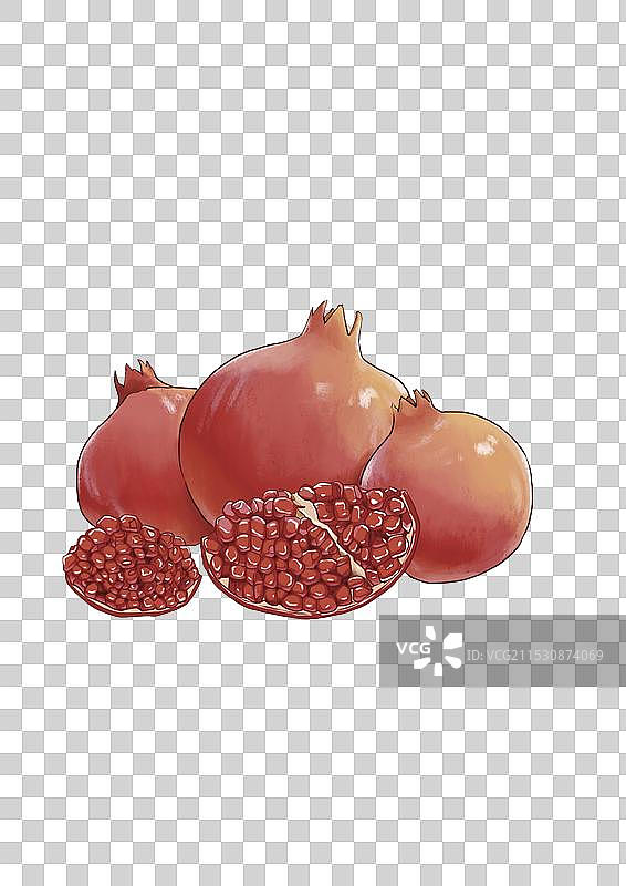 手绘 水彩 石榴图片素材