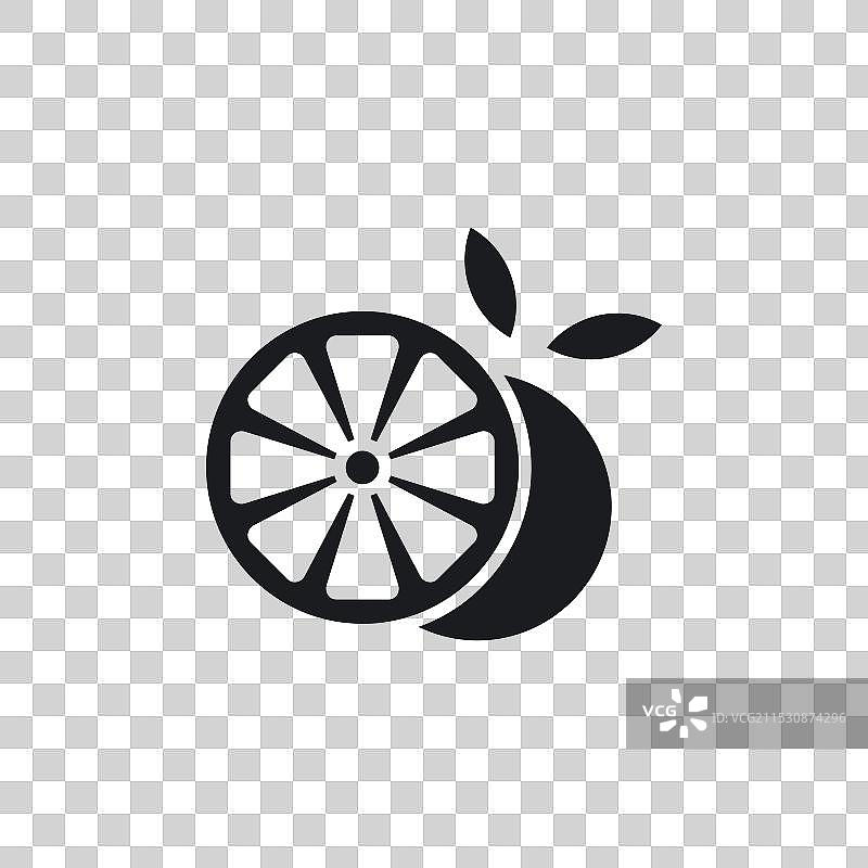 柑橘图标，背景为白色图片素材