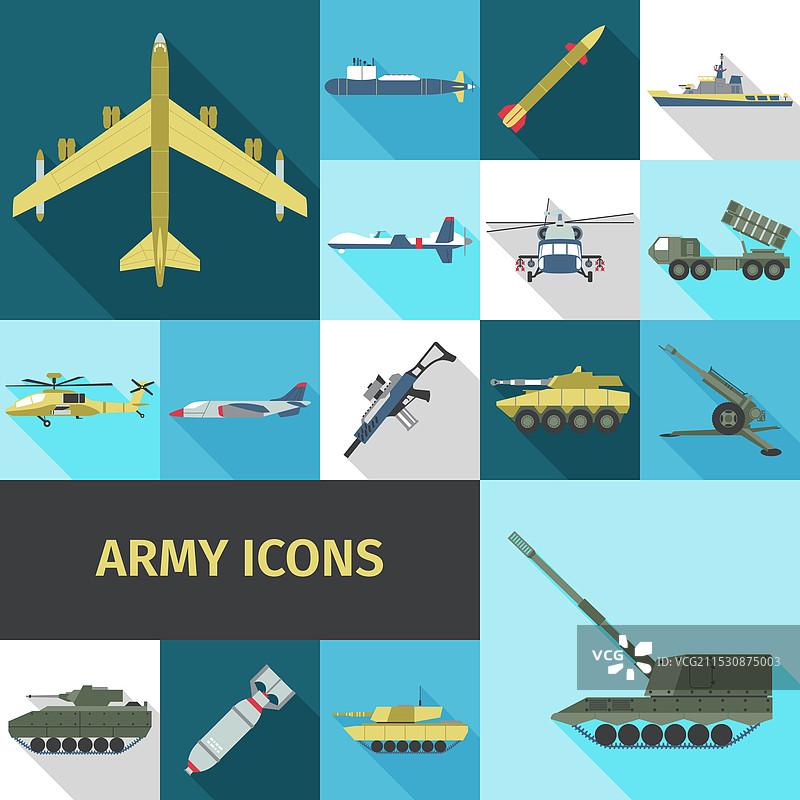 扁平化军队图标图片素材