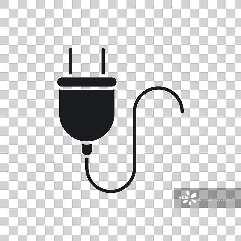 插头图标，背景为白色图片素材