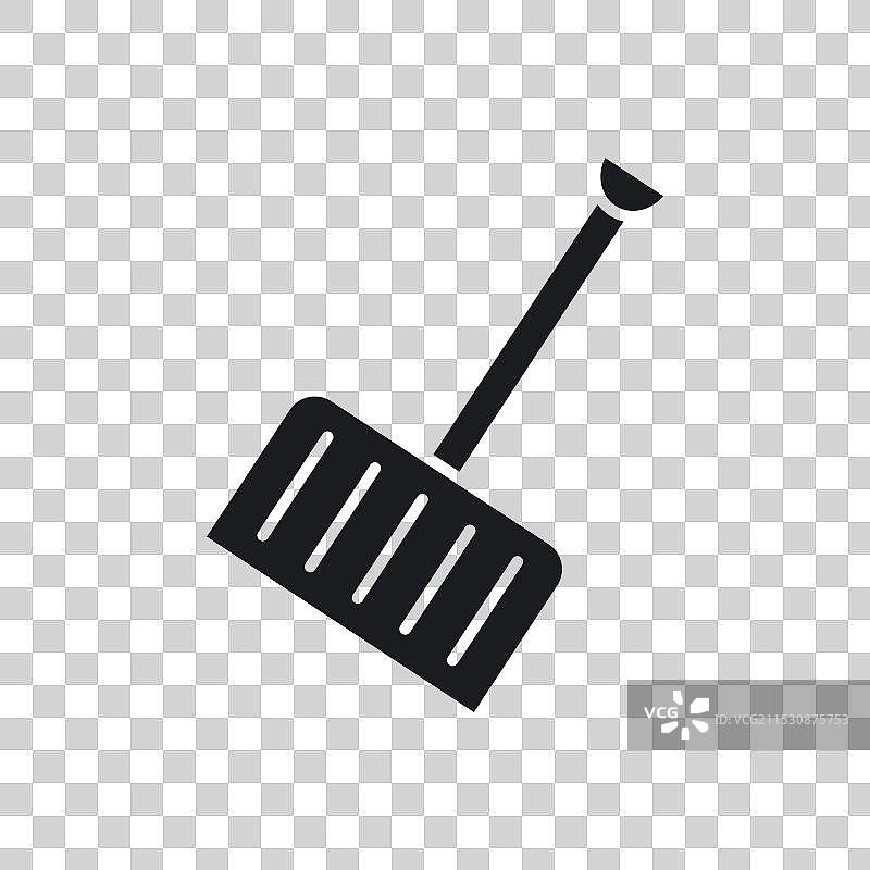 白色背景上的雪铲图标图片素材