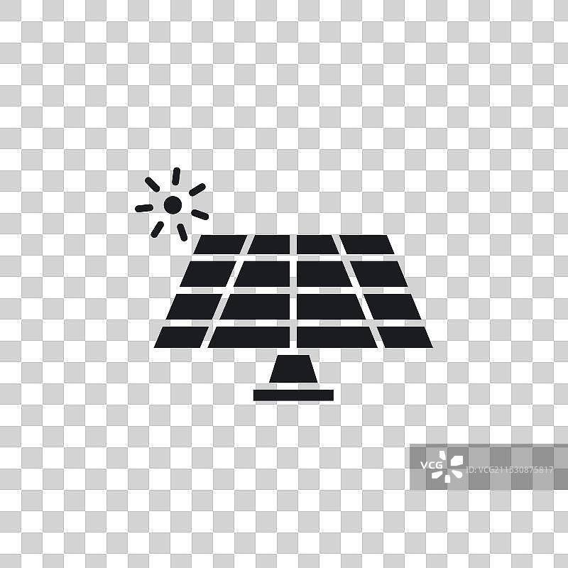 太阳能电池板图标，背景为白色图片素材