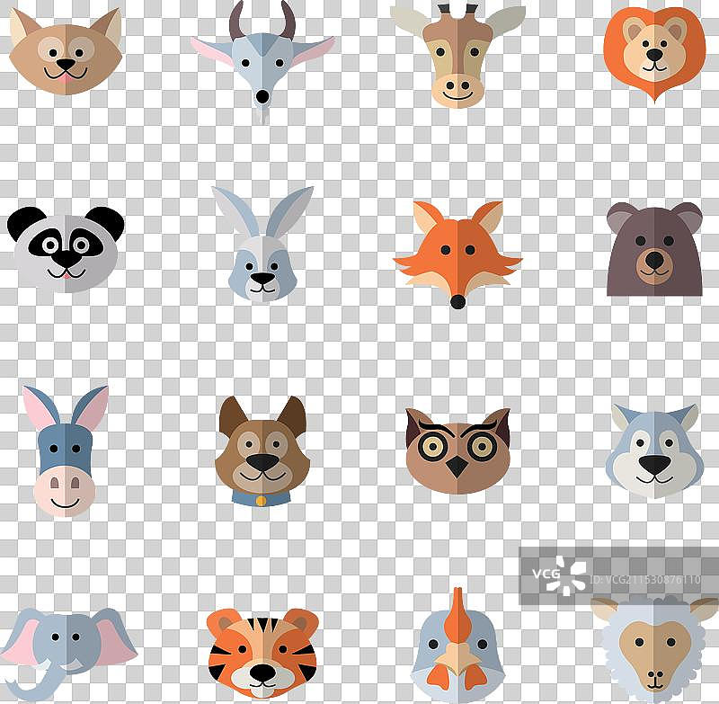 动物头部平面图图片素材