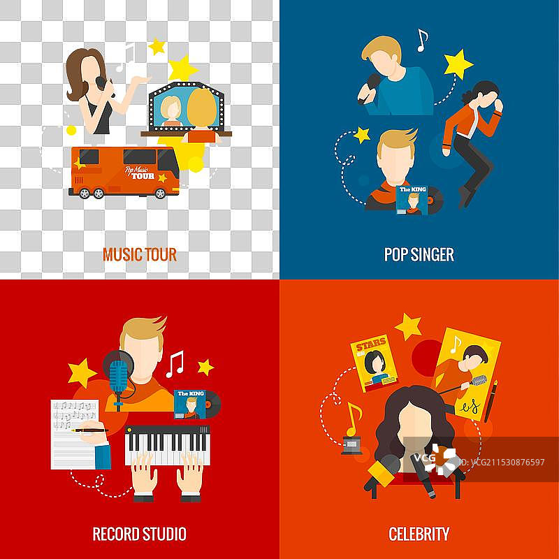 流行歌手平面图集图片素材