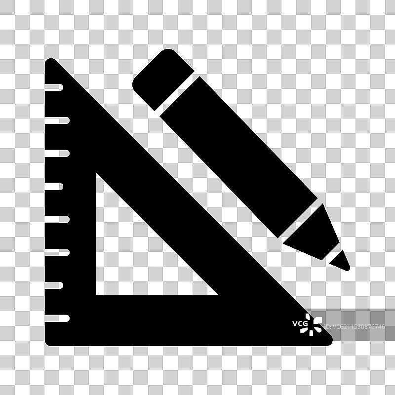 三角测量尺与铅笔的概念图片素材