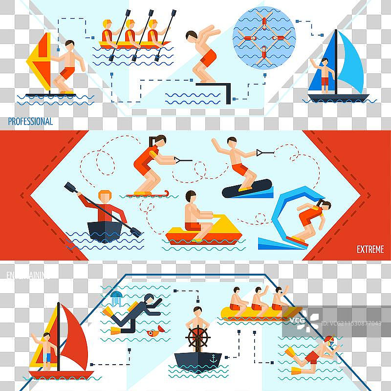 水上运动横幅图片素材