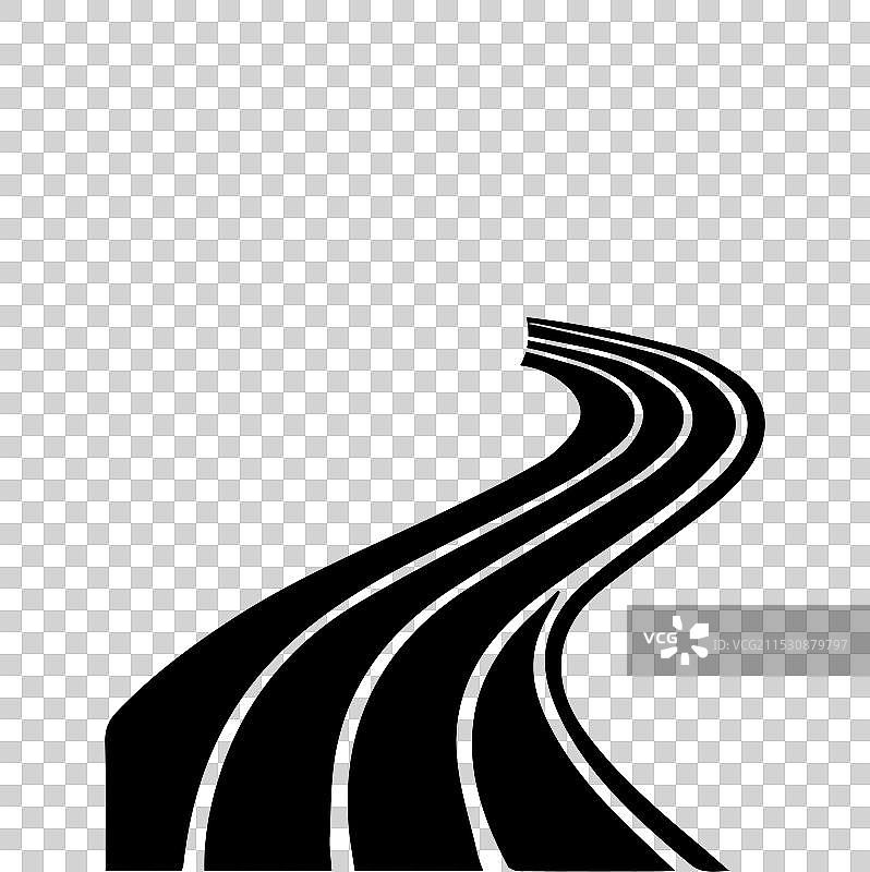 白色背景上的道路轮廓图片素材