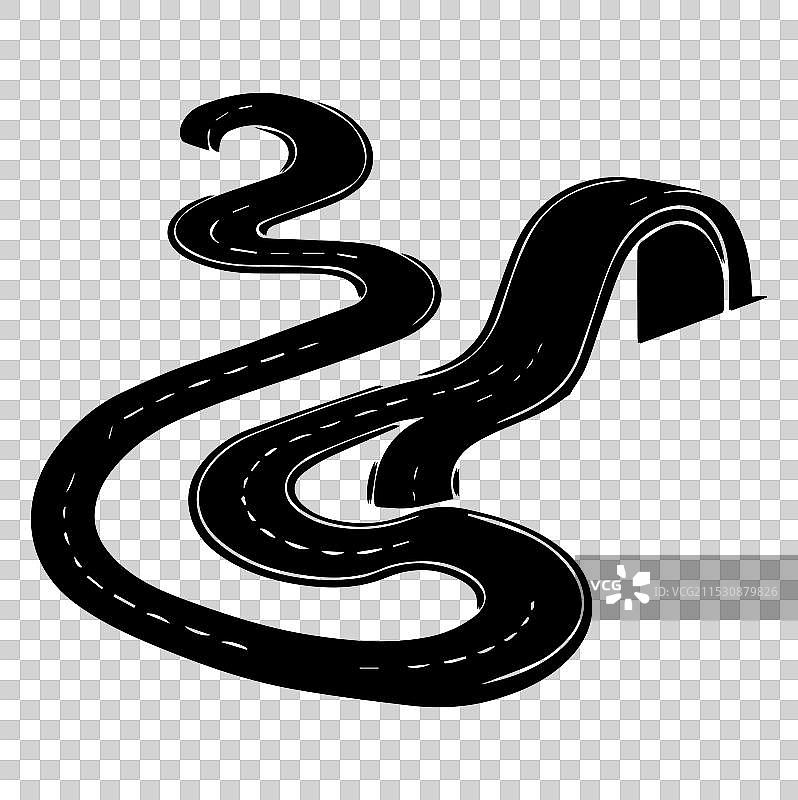 白色背景上的道路轮廓图片素材