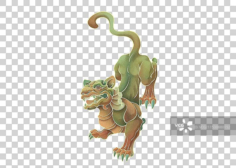 插画 国潮 青铜神兽 貔貅图片素材