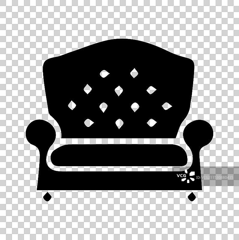 白色背景上的沙发图标轮廓图片素材