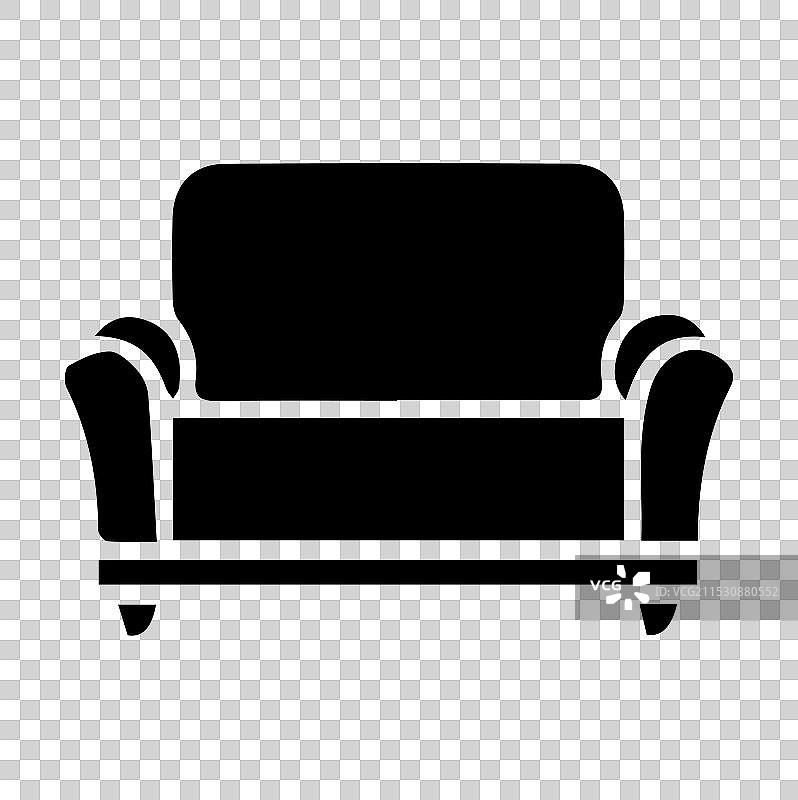 白色背景上的沙发图标轮廓图片素材