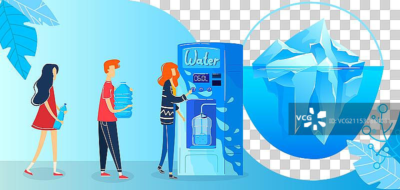 年轻女性在饮水机旁给水瓶加水图片素材