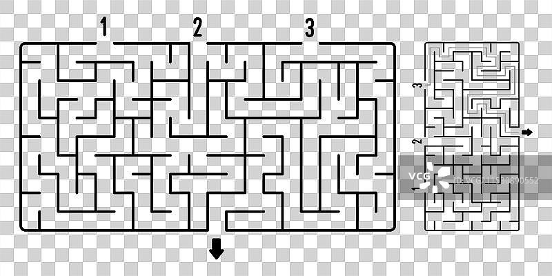 黑白极简风格儿童迷宫拼图图片素材