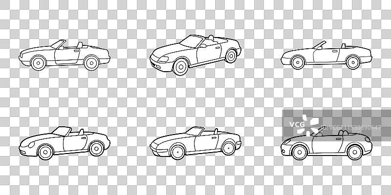 敞篷车的线条艺术图片素材