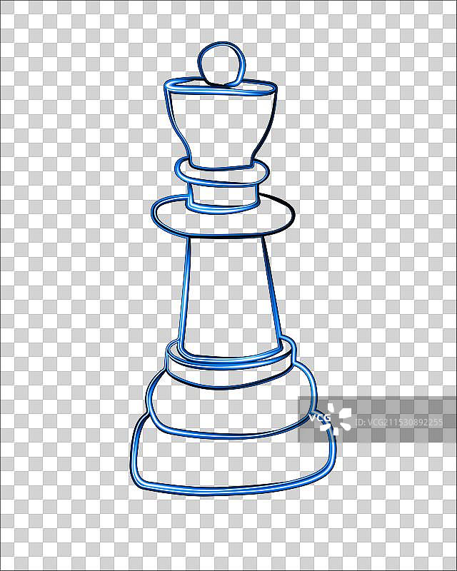 带有霓虹效果的国际象棋女王棋子图片素材