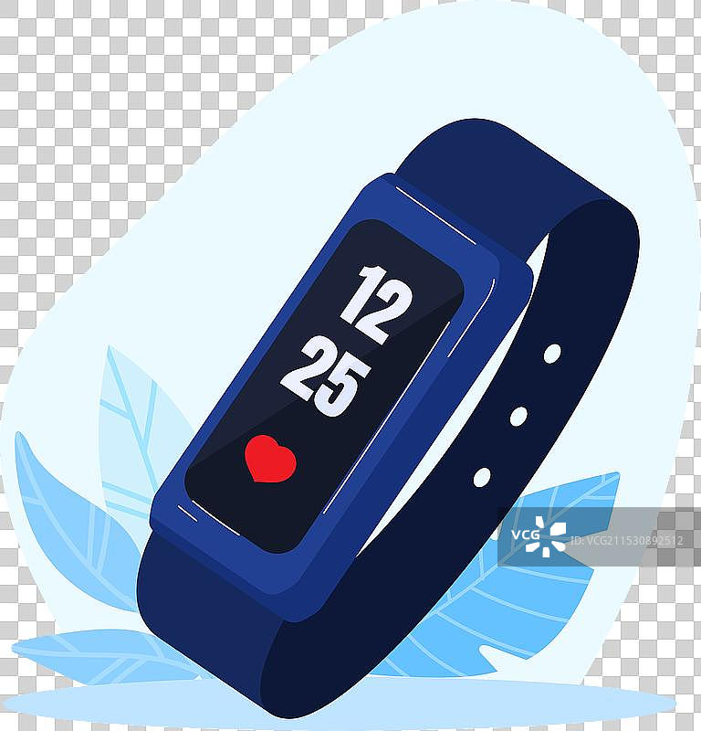 智能手表显示屏幕上的时间和心率图片素材