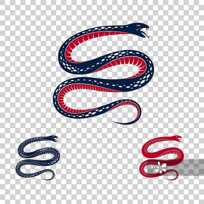 毒蛇复古纹身标志或徽章图片素材
