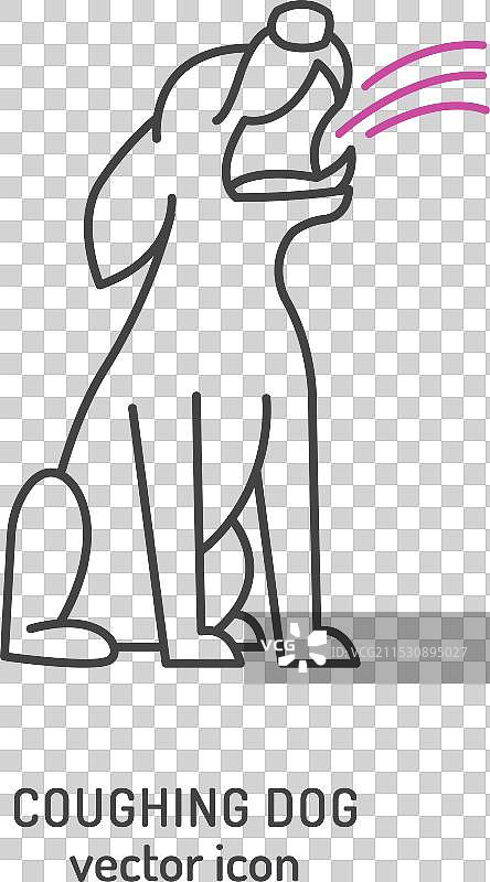 咳嗽的狗线性图标标志图示图片素材
