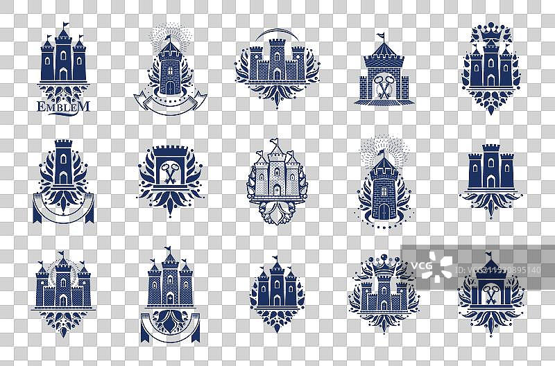 复古纹章城堡标志大集合图片素材