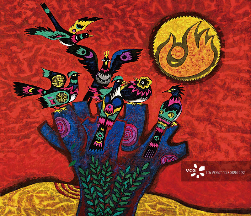 《大漠风》纸本彩墨图片素材