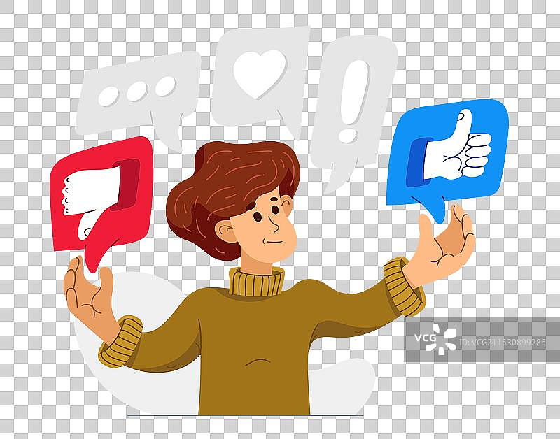 年轻男子在选择不同的反应图片素材