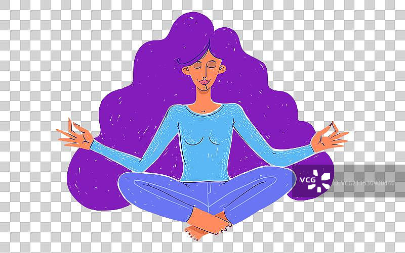 年轻女性在冥想图片素材