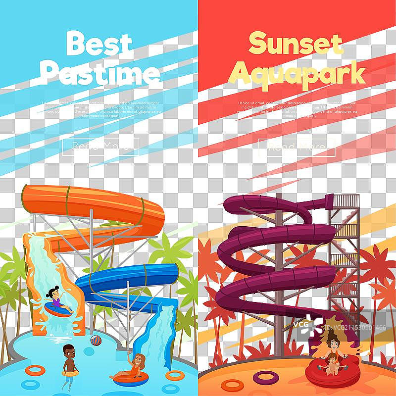 水上乐园竖幅横幅图片素材
